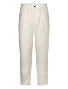 Straight-Fit Pleated Trousers Bottoms Trousers Casual White Mango