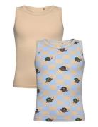 Tnthe New Tank Top 2-Pack Tops T-shirts Sleeveless Beige The New