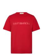 Vihne Logo Placement Tops T-Kortærmet Skjorte Red Marimekko