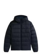 Mid Weight Hooded Jacket Foret Jakke Navy Tommy Hilfiger