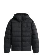 Mid Weight Hooded Jacket Foret Jakke Black Tommy Hilfiger