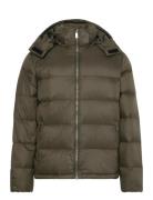 Ls Nylon Zip Off Hood Down Puffe Foret Jakke Khaki Green Calvin Klein ...