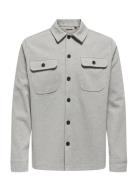 Onsnewkodyl Overshirt Sweat Noos Tops Overshirts Grey ONLY & SONS