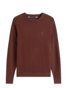 Pima Org Ctn Cashmere Crew Neck Tops Knitwear Round Necks Burgundy Tom...