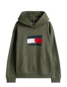 Flag Hoodie Tops Sweatshirts & Hoodies Hoodies Green Tommy Hilfiger
