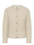 Kbzelda Round Neck Cardigan Tops Knitwear Cardigans Cream Karen By Sim...