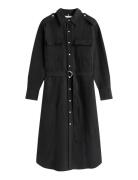 Fluid Utility Midi Dress Knælang Kjole Black Tommy Hilfiger