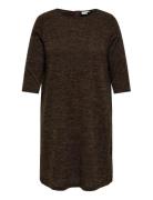 Carmartha 3/4 Knee Dress Jrs Knælang Kjole Brown ONLY Carmakoma