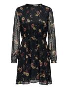 Careliza Life Ls O-Neck Dress Wvn Kort Kjole Black ONLY Carmakoma