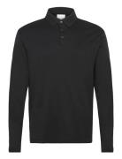 Ls Supima Cotton Solid Polo Tops Polos Long-sleeved Black Calvin Klein
