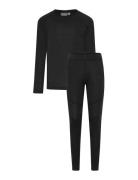 Ski Underwear Sets Sets With Long-sleeved T-shirt Black Color Kids