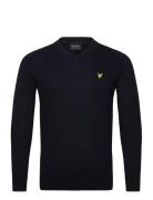 Cotton Merino V Neck Jumper Tops Knitwear V-necks Navy Lyle & Scott