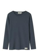 Plain Tee Ls Tops T-shirts Long-sleeved T-Skjorte Blue MarMar Copenhag...
