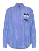Mickystripes Tops Shirts Long-sleeved Blue Desigual