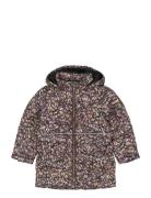 Long Puffer Jacket Aop Rec. Foret Jakke Purple Mikk-line