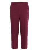Kasakura Hw Cropped Pants Bottoms Trousers Straight Leg Burgundy Kaffe