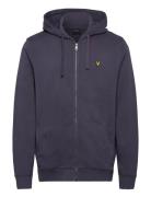 Zip Through Hoodie Tops Sweatshirts & Hoodies Hoodies Navy Lyle & Scot...