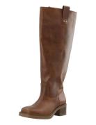 Biamary Knee High Pull On Boot Pull Up Leather Lange Støvler Brown Bia...