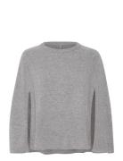 Cuallida Poncho Tops Knitwear Ponchos Grey Culture
