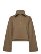 Easy Half Zip Sweater Sport Sweatshirts & Hoodies Sweatshirts Khaki Gr...