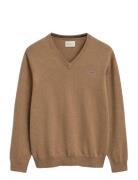 Classic Cotton V-Neck Tops Knitwear V-necks Beige GANT