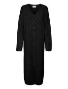 Awninna Ls V-Neck 7/8 Knit Dress Knælang Kjole Black Vero Moda