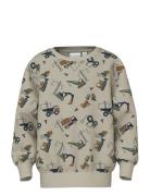 Nmmvimo Ls Nreg Aop Sweat Bru Tops Sweatshirts & Hoodies Sweatshirts B...