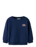 Nmmvildar Ls Sweat Box Bru Tops Sweatshirts & Hoodies Sweatshirts Navy...