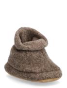 Wolly Textile Slippers Slippers Hjemmesko Brown Melton
