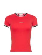 Ss Color Block Cotton Rib Baby T Tops T-shirts & Tops Short-sleeved Re...