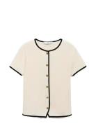 Cotton T-Shirt With Contrasting Trim Tops T-shirts & Tops Short-sleeve...