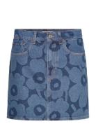 Maridenim Ruudut Unikko Skirts Short Skirts Blue Marimekko