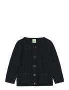 Baby Rib Cardigan Tops Knitwear Cardigans Navy FUB