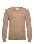 Extrafine Lambswool V-Neck Tops Knitwear V-necks Beige GANT