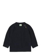 Baby Raglan Sweater Tops Knitwear Pullovers Navy FUB