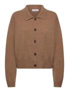 Halina Cardigan Tops Knitwear Cardigans Brown Stylein