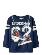 Nmmadam Spider Nreg Sweat Bru Mar Tops Sweatshirts & Hoodies Sweatshir...