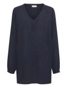 Amber V-Neck Tunic Tops Tunics Blue Kaffe