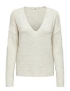 Jdyelanora L/S V-Neck Pullo. Knt Noos Tops Knitwear Jumpers White JDY