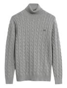 Cotton Cable Turtle Neck Tops Knitwear Turtlenecks Multi/patterned GAN...