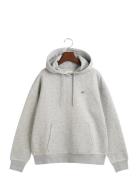 Shield Hoodie Tops Sweatshirts & Hoodies Hoodies Grey GANT