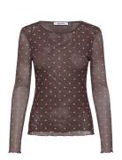 Srroselyn O-Neck Top Tops T-shirts & Tops Long-sleeved Brown Soft Rebe...
