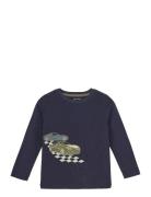 T-Shirt Ls Tops T-shirts Long-sleeved T-Skjorte Navy Minymo