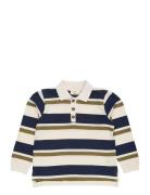 Striped Pique Polo W. Ls Tops T-shirts Polo Shirts Long-sleeved Polo S...