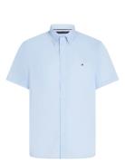 Flex Poplin Solid S/S Shirt Tops Polos Short-sleeved Blue Tommy Hilfig...