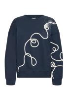 Ihkasura Sw2 Tops Sweatshirts & Hoodies Sweatshirts Navy ICHI