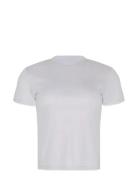 Ss Supima Crewneck Tops T-shirts & Tops Short-sleeved White Calvin Kle...