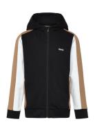 Hooded Cardigan Tops Sweatshirts & Hoodies Hoodies Black BOSS