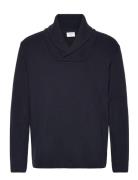 Shawl Collar Rib Knit Tops Knitwear Turtlenecks Navy Lindbergh
