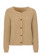 Johanna Cable Cardigan Tops Knitwear Cardigans Brown Newhouse